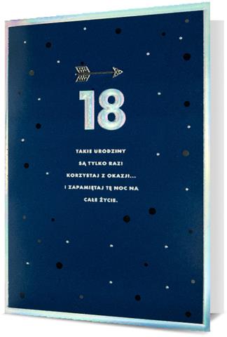 PAN DRAGON KARTKA OZDOBNA 18 URODZINY   HM200-1985