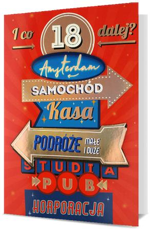 PAN DRAGON KARTKA OZDOBNA 18 URODZINY   HM200-2011
