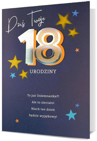 PAN DRAGON KARTKA OZDOBNA 18 URODZINY   HM200-2781