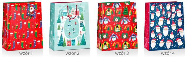 TORBA OZDOBNA 26*32*12CM DRAGON DUŻA 002XMAS 8-002 BN GWIAZDKA /12/