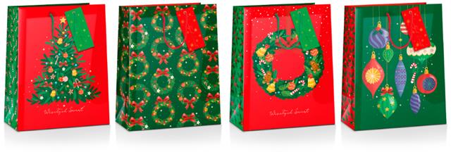 TORBA OZDOBNA 26*32*12CM DRAGON DUŻA 002XMAS 9-002 BN GWIAZDKA /12/