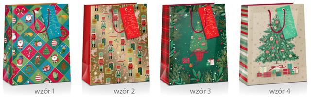 TORBA OZDOBNA 30*42*12CM DRAGON MAXI 003XMAS GOLD 4-003 BN  GWIAZDKA /12/