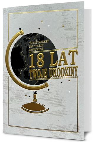 PAN DRAGON KARTKA OZDOBNA 18 URODZINY   HM200-2987