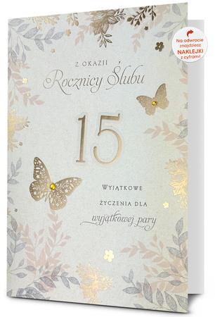 PAN DRAGON KARTKA OZDOBNA ROCZNICA ŚLUBUZ NAKLEJKAMI CYFRY HM-200 3188