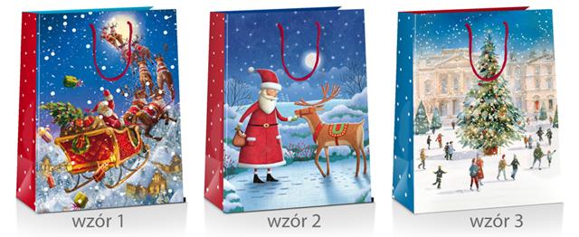 TORBA OZDOBNA 18*23*10CM DRAGON ŚREDNIA XMAS 13-001 BN GWIAZDKA /12/