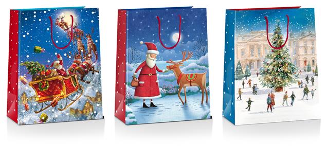 TORBA OZDOBNA 26*32*12CM DRAGON DUŻA 002XMAS 13-002 BN GWIAZDKA /12/