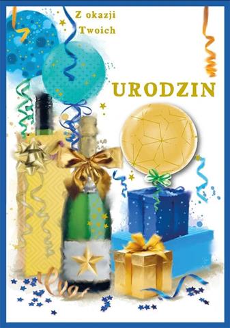 KUKARTKA KARTKA OZDOBNA URODZINY DK-1223  (WYMIENNECYFRY,PREZENTY)
