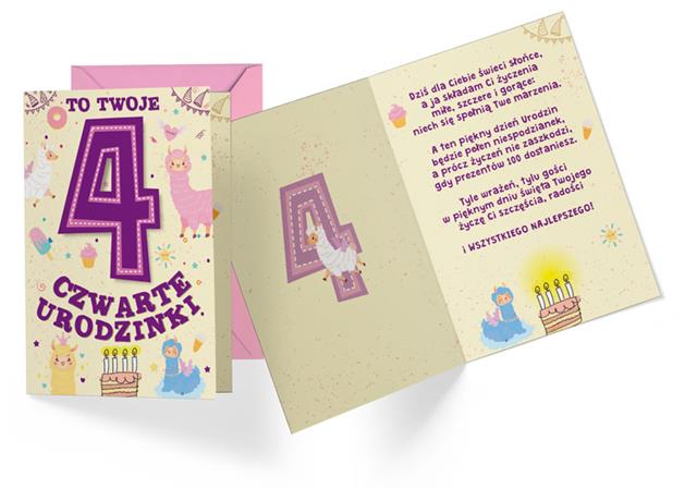 KUKARTKA KARNET OKOLICZNOŚCIOWY 4 URODZINY PR-285