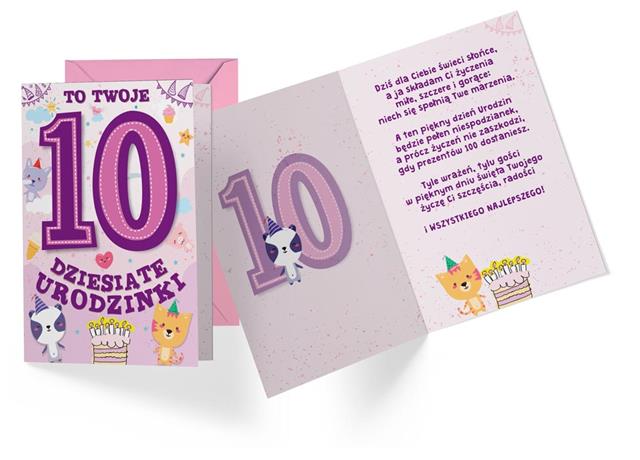 KUKARTKA KARNET OKOLICZNOŚCIOWY 10 URODZINY PR-309