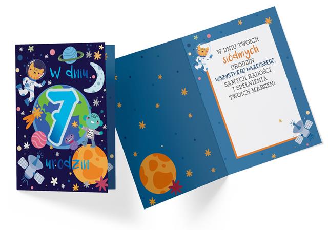KUKARTKA KARNET OKOLICZNOŚCIOWY 7 URODZINY PR-330