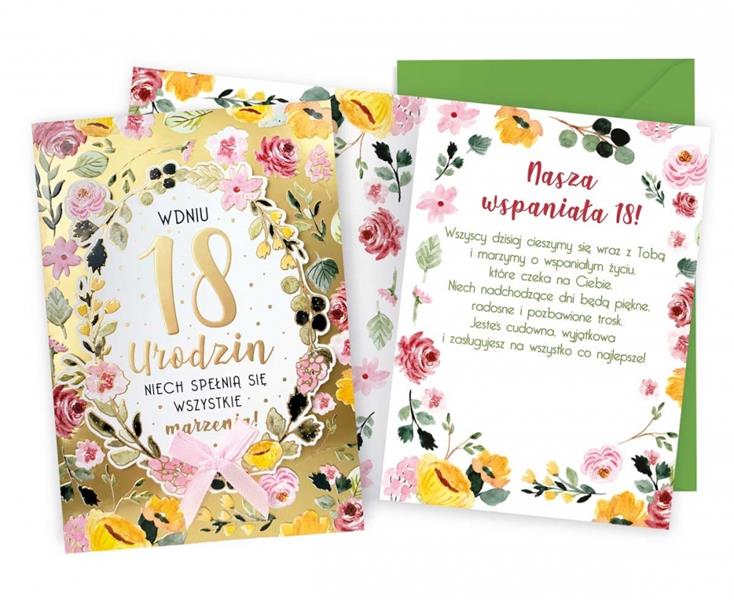 KUKARTKA KARTKA OZDOBNA 18 URODZINY DK-903