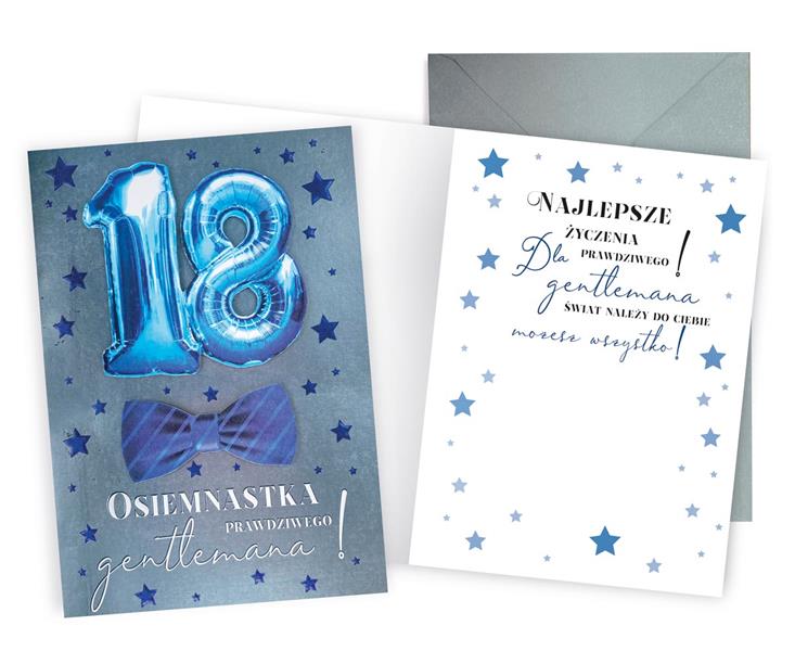kukartka karnet okolicznościowy 18 urodziny dream cards plus dkp-002
