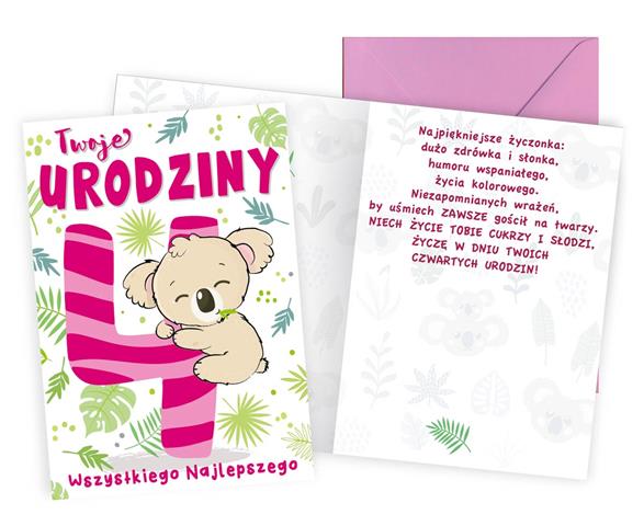 KUKARTKA KARNET OKOLICZNOŚCIOWY 4 URODZINY PR-443