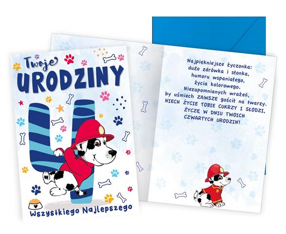 KUKARTKA KARNET OKOLICZNOŚCIOWY 4 URODZINY PR-444
