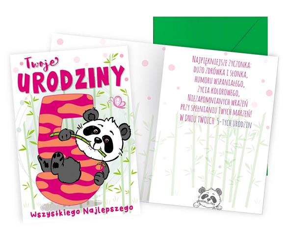 KUKARTKA KARNET OKOLICZNOŚCIOWY 5 URODZINY PR-445