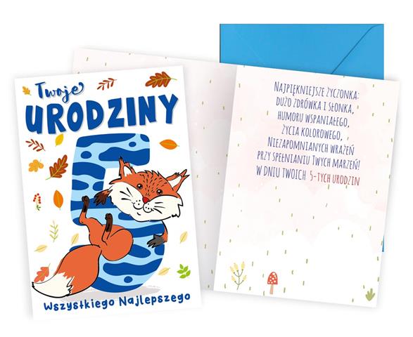KUKARTKA KARNET OKOLICZNOŚCIOWY 5 URODZINY PR-446