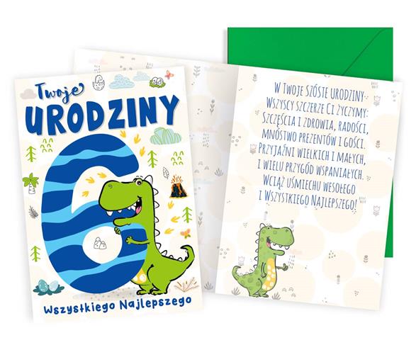 KUKARTKA KARNET OKOLICZNOŚCIOWY 6 URODZINY PR-448