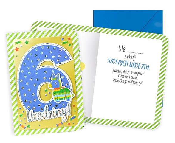 KUKARTKA KARTKA OZDOBNA 6 URODZINY DK-992 (CYFERKI)