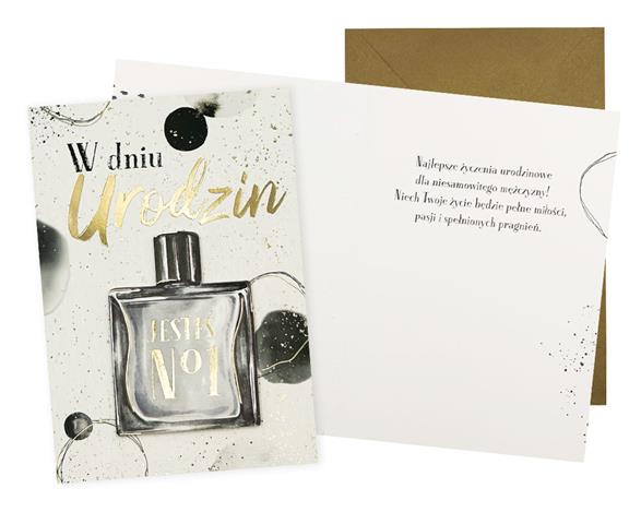 KUKARTKA KARTKA OZDOBNA URODZINY DK-1048 U (MĘSKIE,PERFUM)