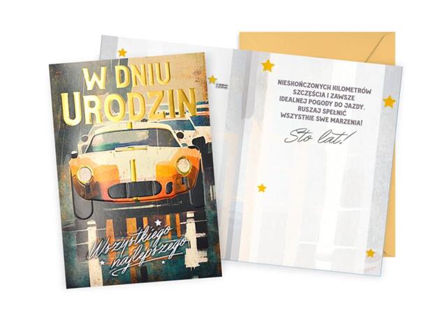 KUKARTKA KARTKA OZDOBNA URODZINY DK-1075 (MĘSKIE,AUTO)