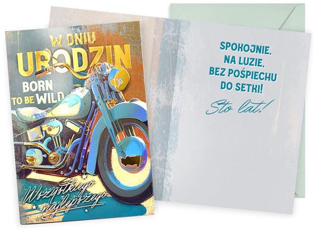 KUKARTKA KARTKA OZDOBNA URODZINY DK-1077 (MĘSKIE,MOTOR)
