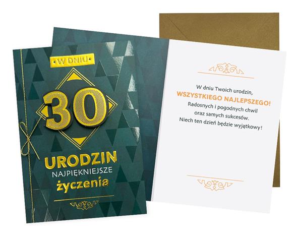 KUKARTKA KARTKA OZDOBNA 30 URODZINY DK-1119