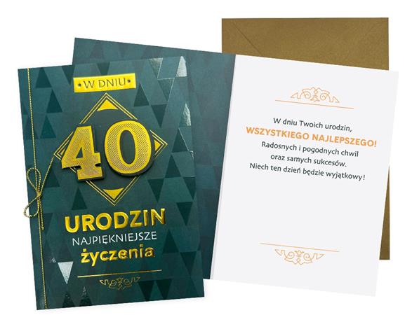 KUKARTKA KARNET OKOLICZNOŚCIOWY 40 URODZINY DK-1120