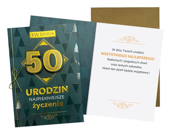 KUKARTKA KARNET OKOLICZNOŚCIOWY 50 URODZINY DK-1121