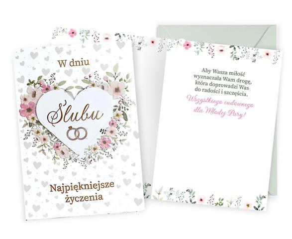 KUKARTKA KARTKA OZDOBNA ŚLUB DK-1167