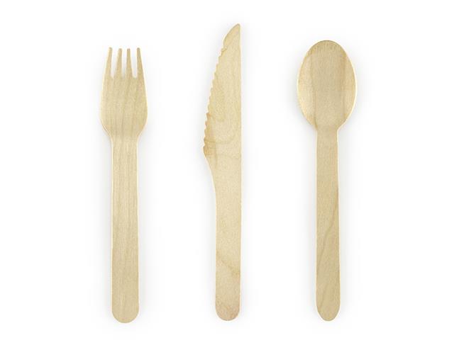 Sztućce drewniane Woodland, 16cm: 1op./18szt. PARTYDECO