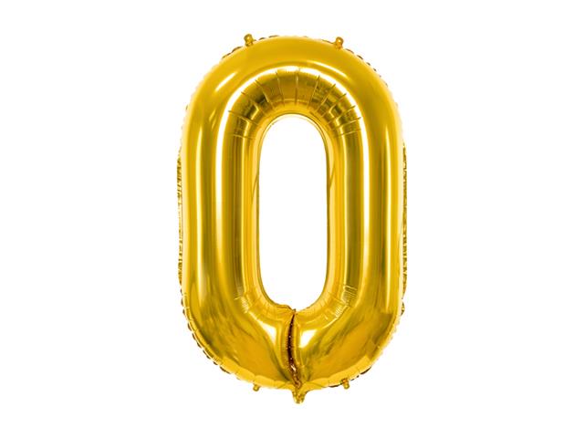 Balon foliowy Cyfra ''0'', 86cm, złoty PARTYDECO