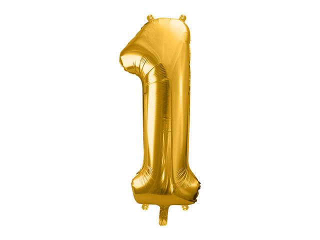 Balon foliowy Cyfra ''1'', 86cm, złoty PARTYDECO