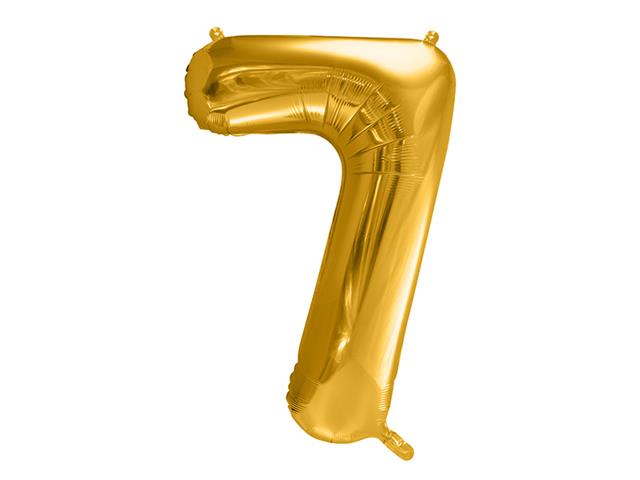 Balon foliowy Cyfra ''7'', 86cm, złoty PARTYDECO