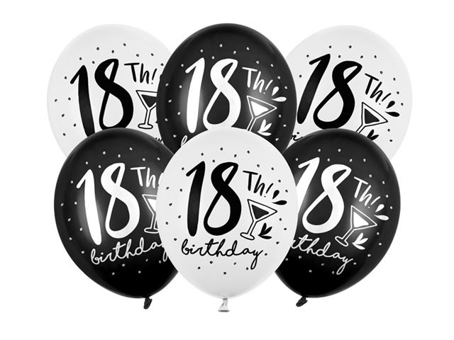 BALONY 30CM, 18TH! BIRTHDAY, MIX: 1OP./50SZT. PARTYDECO
