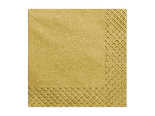 SERWETKI TRÓJWARSTWOWE ZŁOTE METALIZOWANE 33X33CM: 1OP./20SZT. PARTYDECO