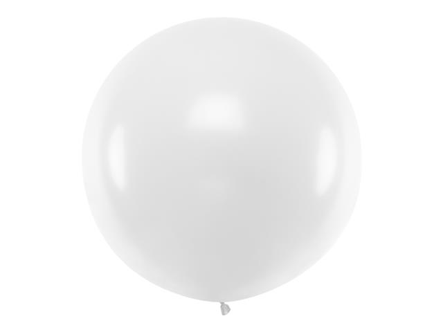 Balon okrągły 1m, Pastel White PARTYDECO