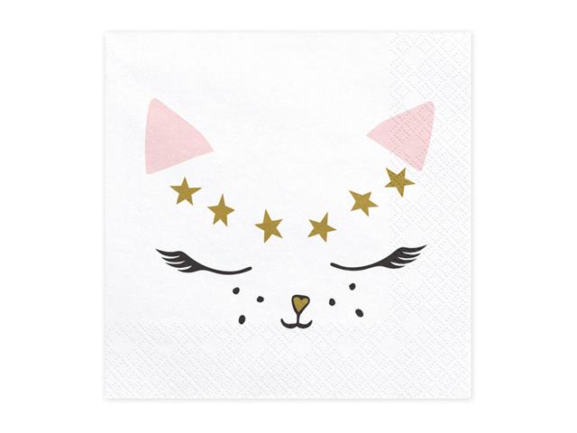 Serwetki Kotek, 33x33cm: 1op./20szt. PARTYDECO