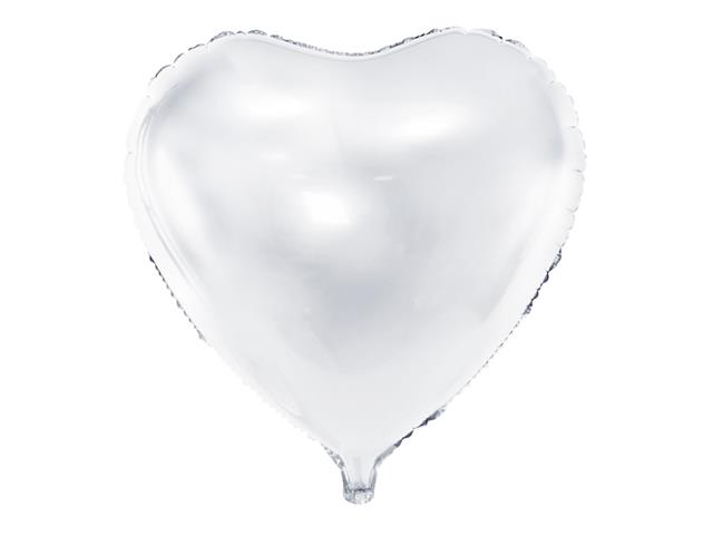 Balon foliowy Serce, 45cm, biały PARTYDECO