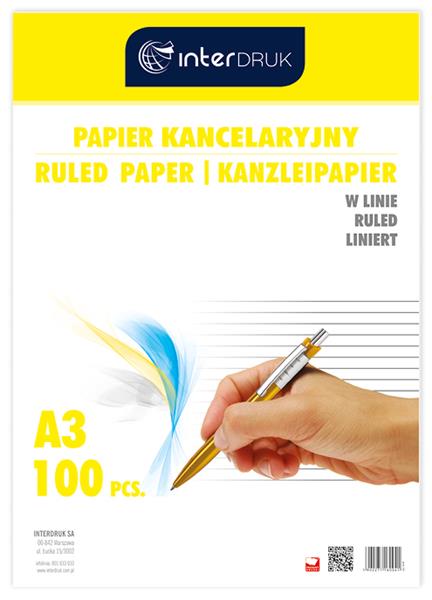 interdruk papier kancel. a3 linia = 100ark.