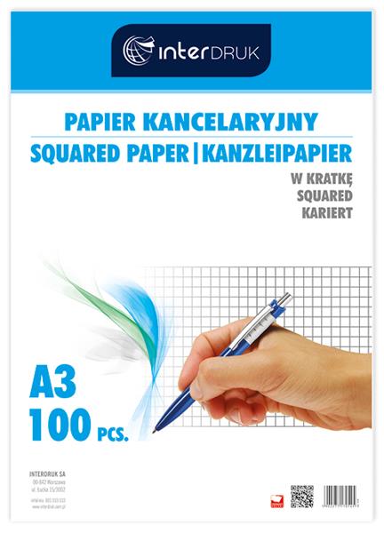 interdruk papier kancelaryjny a3 kratka # 100 arkuszy