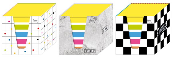 INTERDRUK KOSTKA PAP.FLUO/BIAŁA 9X9X9CM WKUBIKU