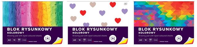 interdruk blok rysunkowy a3 10k barwionyw masie 80g/m2 /10/ /60/