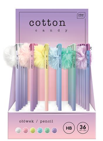 interdruk ołówek hb z pomponem cotton   candy /36/