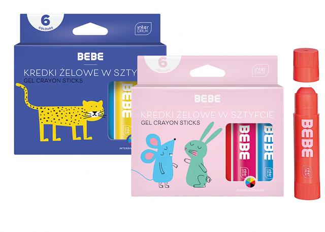 INTERDRUK KREDKI ŻELOWE BBI W SZTYFCIE 6X10G BB KIDS