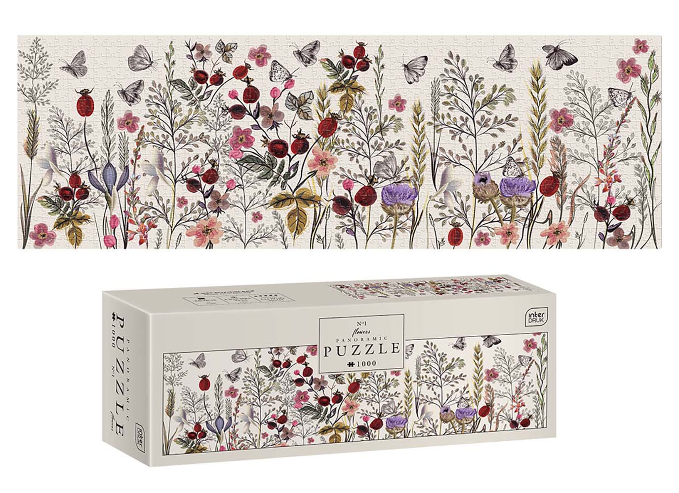 INTERDRUK PUZZLE 1000 EL. PANORAMICZNE  FLOWERS 1