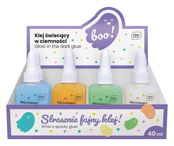 INTERDRUK KLEJ ŚWIECĄCY W CIEMNOŚCI DO  DEKORACJI 40ml BOO /12/