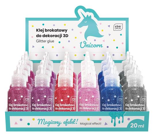 interdruk klej brokatowy do dekoracji 3d 20ml unicorn