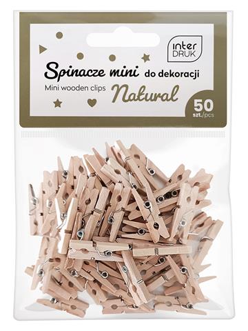 interdruk naturalne spinacze do dekoracji mini 50szt.