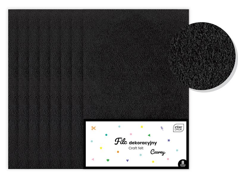 INTERDRUK FILC DEKORACYJNY CZARNY OP.8SZT