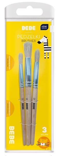 INTERDRUK PĘDZELKI DREWNIANE JUMBO  3szt. BB Kids